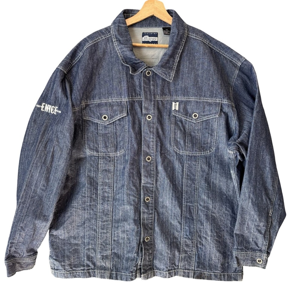 Vintage Enyce Denim Jacket Mens 2XL Y2K Streetwear Hip Hop Oversized
